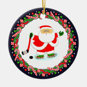 Hockey Holiday Gift Keramik Ornament