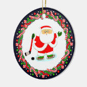 Hockey Holiday Gift Keramik Ornament (Links)