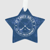 Hockey Holiday Ornament Funny Field (Rückseite)