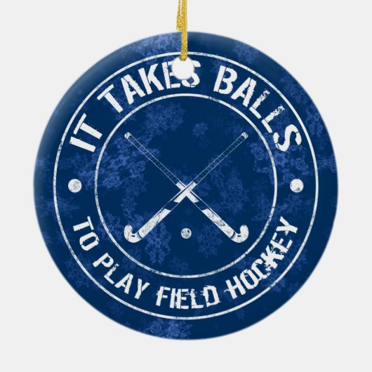 Hockey Holiday Ornament Funny Field (Hinten)
