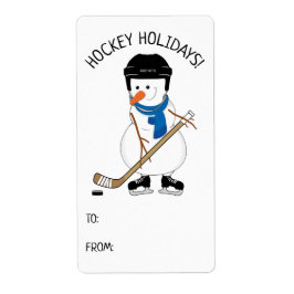 Hockey Holidays Snowman Geschenk Tag Labels Sticke
