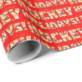 Hockey Holidays Weihnachten Geschenkwrake mit Sant Geschenkpapier (Rolleneckpunkt)