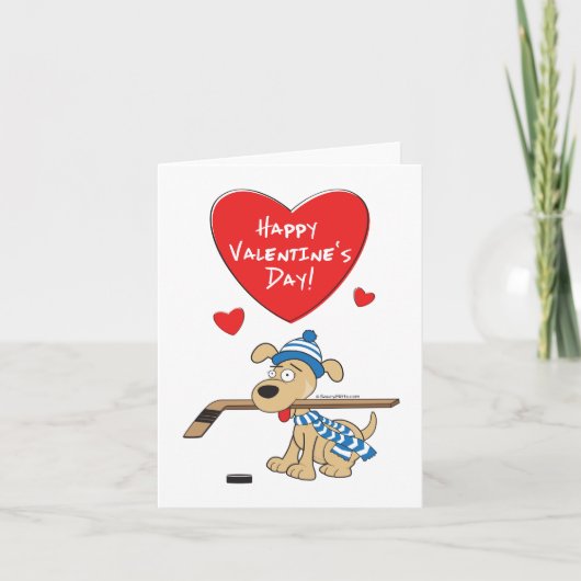 Hockey Hund Valentine Card Feiertagskarte (Vorderseite)