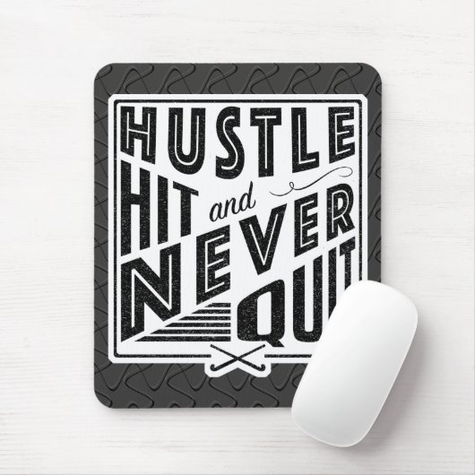 Hockey Hustle Hit & Never Quit Mousemat Mousepad (Mit Mouse)