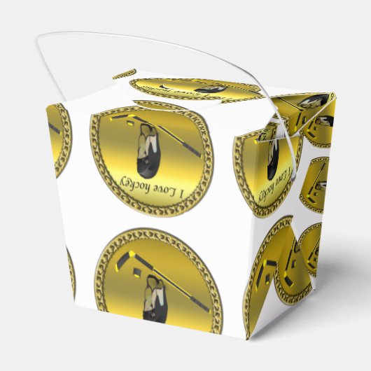 Hockey-I-Liebe mit Stick und Helm Geschenkschachtel (Rückseite)