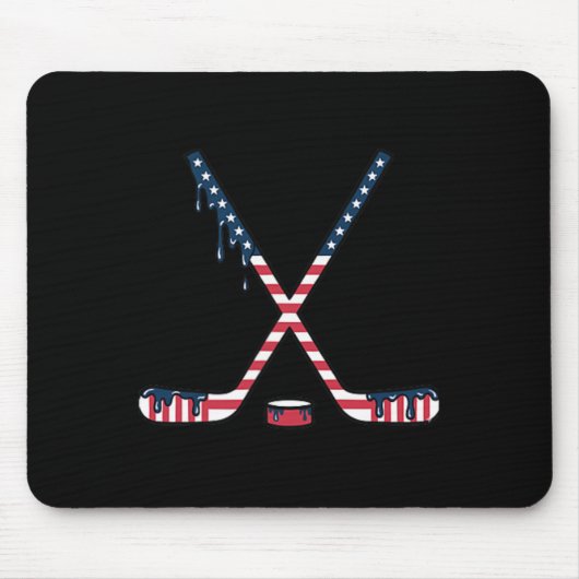 Hockey Ice Cream Drip American Flag Hockey Youth B Mousepad (Vorne)