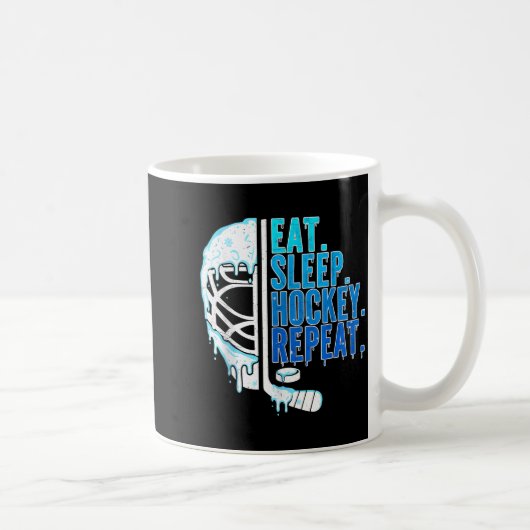 Hockey Ice Cream Drip Eat Sleep Hockey Repeat Boys Kaffeetasse (Rechts)