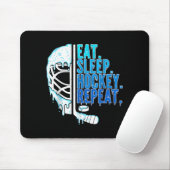 Hockey Ice Cream Drip Eat Sleep Hockey Repeat Boys Mousepad (Mit Mouse)