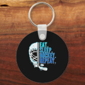 Hockey Ice Cream Drip Eat Sleep Hockey Repeat Boys Schlüsselanhänger (Vorderseite)