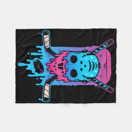 Hockey Ice Cream Drip  Fleecedecke (Vorderseite (Horizontal))