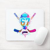 Hockey Ice Cream Drip Number 67 Player 67th Birthd Mousepad (Mit Mouse)