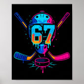 Hockey Ice Cream Drip Number 67 Player 67th Birthd Poster (Vorne)