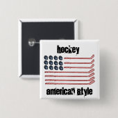 Hockey im amerikanischen Stil Button (Vorne & Hinten)