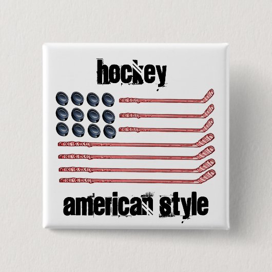 Hockey im amerikanischen Stil Button (Vorderseite)