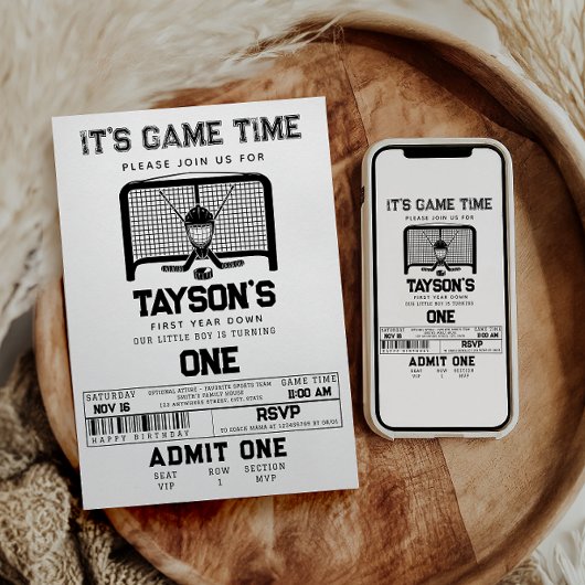 Hockey im ersten Jahr ab 1. Geburtstag Einladung