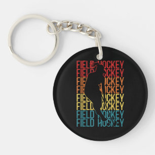 Hockey im Retro-Stil Vintage-Feldhockey Schlüsselanhänger