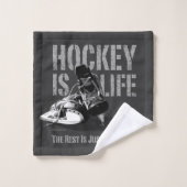 Hockey ist Leben Badhandtuch Set (Waschlappen)