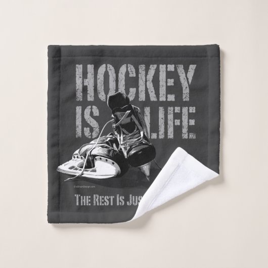 Hockey ist Leben Badhandtuch Set (Waschlappen)