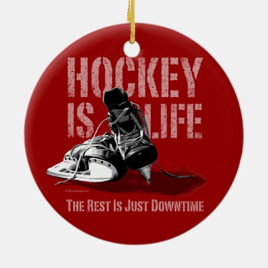 Hockey ist Leben Keramik Ornament (Hinten)