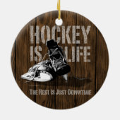 Hockey ist Leben Keramikornament (Hinten)