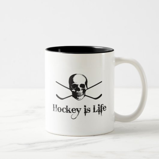 Hockey ist Leben Zweifarbige Tasse (Rechts)