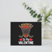Hockey ist mein Valentinstag, Eissport Postkarte (Stehend Vorderseite)