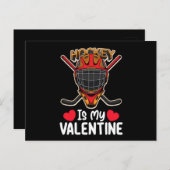 Hockey ist mein Valentinstag, Eissport Postkarte (Vorne/Hinten)