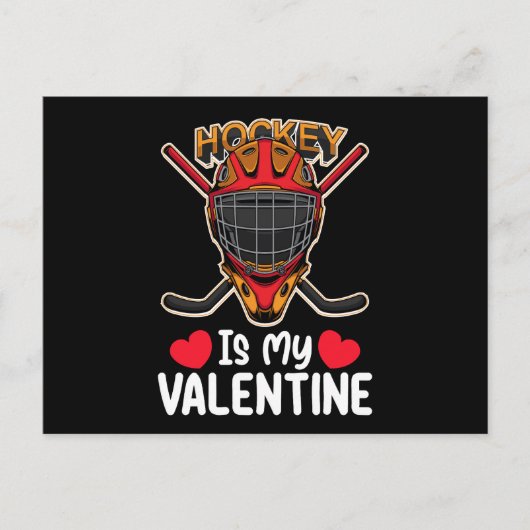 Hockey ist mein Valentinstag, Eissport Postkarte (Vorderseite)