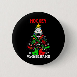 Hockey ist meine Lieblingsjahreszeit Weihnachtsbau Button