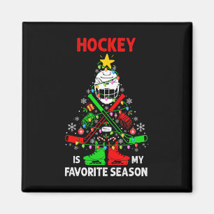 Hockey ist meine Lieblingsjahreszeit Weihnachtsbau Magnet