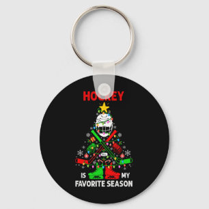 Hockey ist meine Lieblingsjahreszeit Weihnachtsbau Schlüsselanhänger