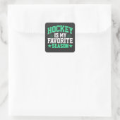 Hockey ist meine Lieblingssaison Quadratischer Aufkleber (Tasche)
