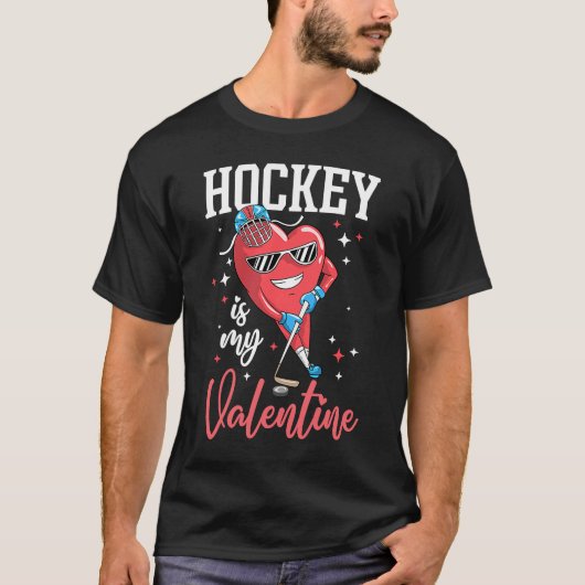 Hockey ist meine Valentine Single Anti Valentine's T-Shirt (Vorderseite)