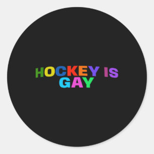 Hockey ist schwuler Stolz Runder Aufkleber