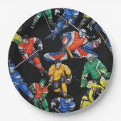Hockey-Jahreszeit-Eis-Hockey-Papier-Teller Pappteller (Vorderseite)
