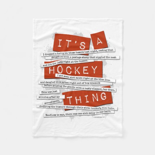 Hockey-Jargon Fleecedecke (Vorderseite)