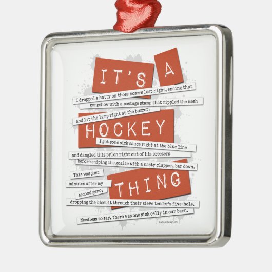 Hockey-Jargon Silbernes Ornament (Links)