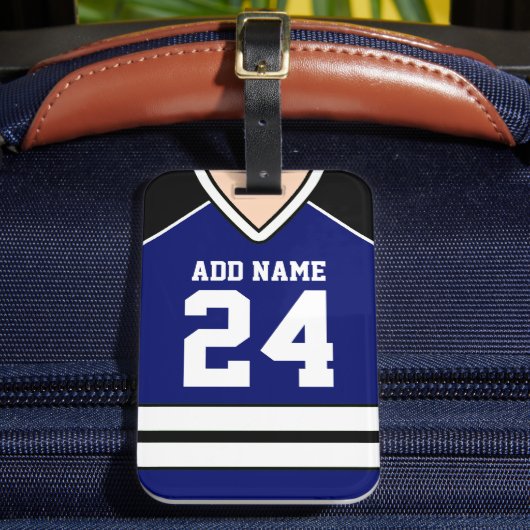 Hockey Jersey Individuelle Name/Number Bag Tag Gepäckanhänger (Vorderseite Insitu 2)