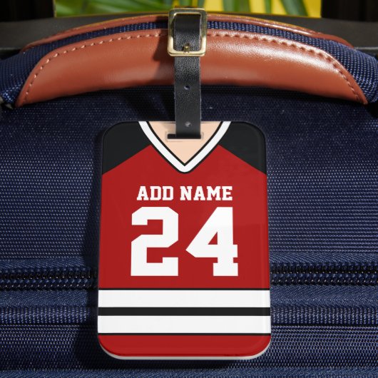 Hockey Jersey Individuelle Name/Number Bag Tag Gepäckanhänger (Vorderseite Insitu 2)