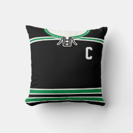 Hockey Jersey Name & Number Template Pillow Green Kissen