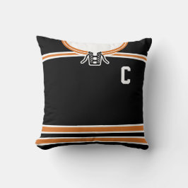 Hockey Jersey Name & Number Template Pillow Orange Kissen