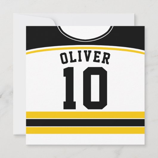 Hockey Jersey Themed Party Einladungen Vorlage (Rückseite)