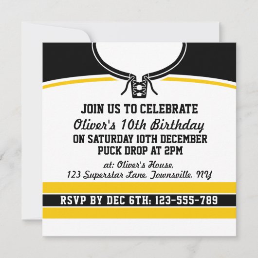 Hockey Jersey Themed Party Einladungen Vorlage (Vorderseite)