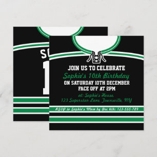 Hockey Jersey Themed Party lädt Template ein, grün Einladung