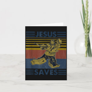 Hockey Jesus rettet lustiger Hockey Strafbank Karte