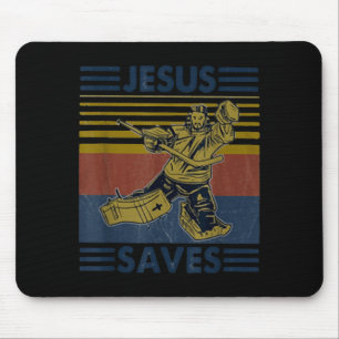 Hockey Jesus rettet lustiger Hockey Strafbank Mousepad