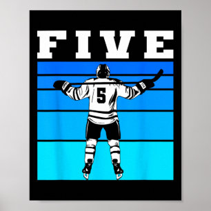 Hockey-Junge 5. Geburtstag Fünf Eishockey-Geburtst Poster