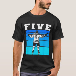 Hockey-Junge 5. Geburtstag Fünf Eishockey-Geburtst T-Shirt