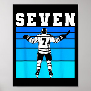 Hockey-Junge 7. Geburtstag Sieben Eishockey-Geburt Poster