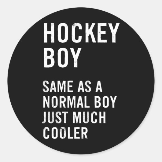 Hockey-Junge Definition Lustig Runder Aufkleber (Vorderseite)